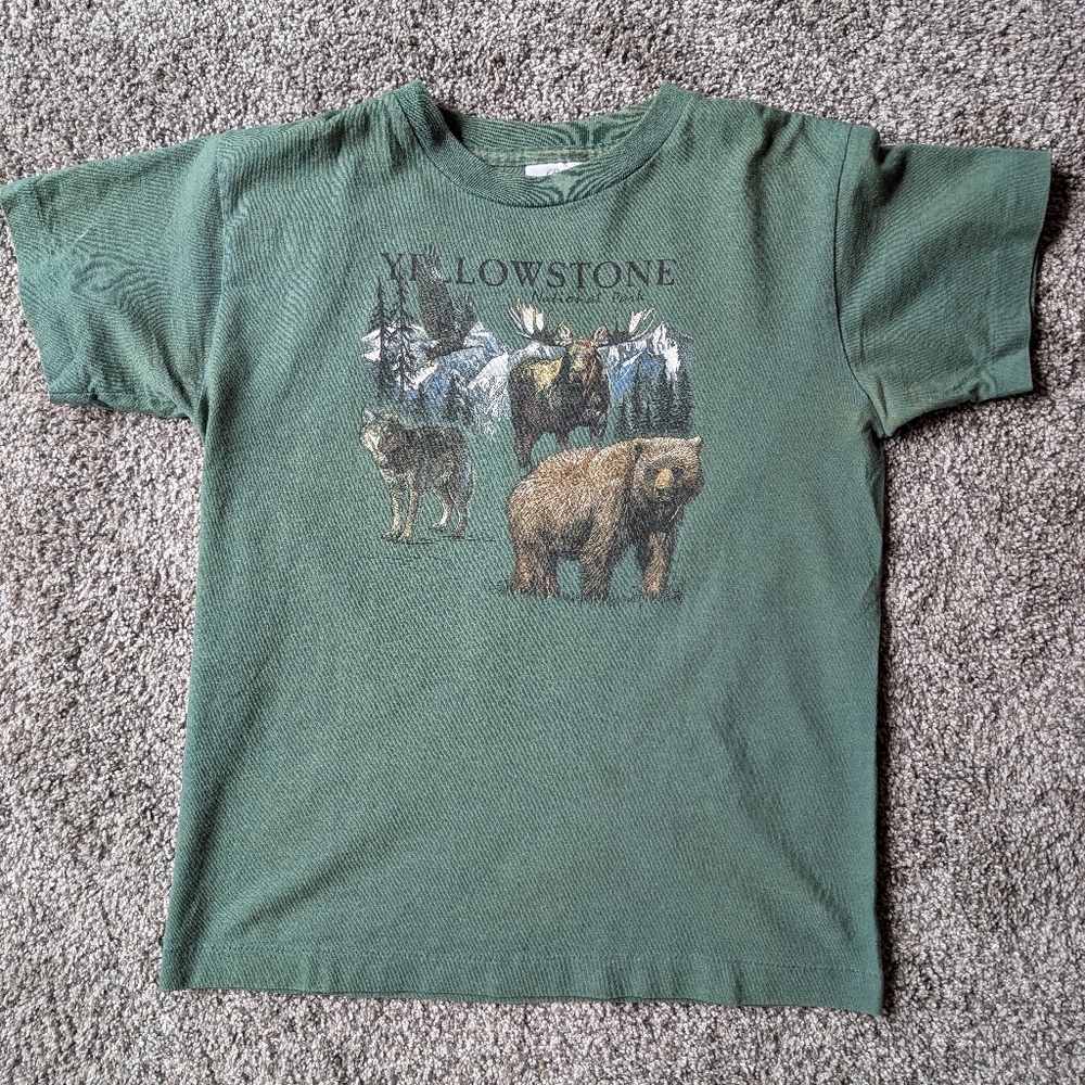 Green Yellowstone Kids T-Shirt